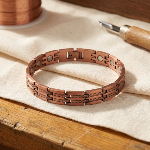 Noel Kupferarmband - Herrenarmband aus 99,9% reinem Kupfer mit Seilstruktur