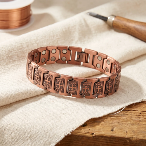 Anton Kupferarmband - Herrenarmband aus 99,9% reinem Kupfer mit Punktmuster