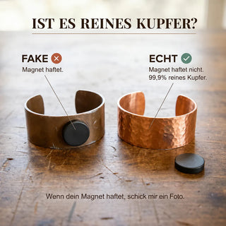 Ist es reines Kupfer? Magnettest